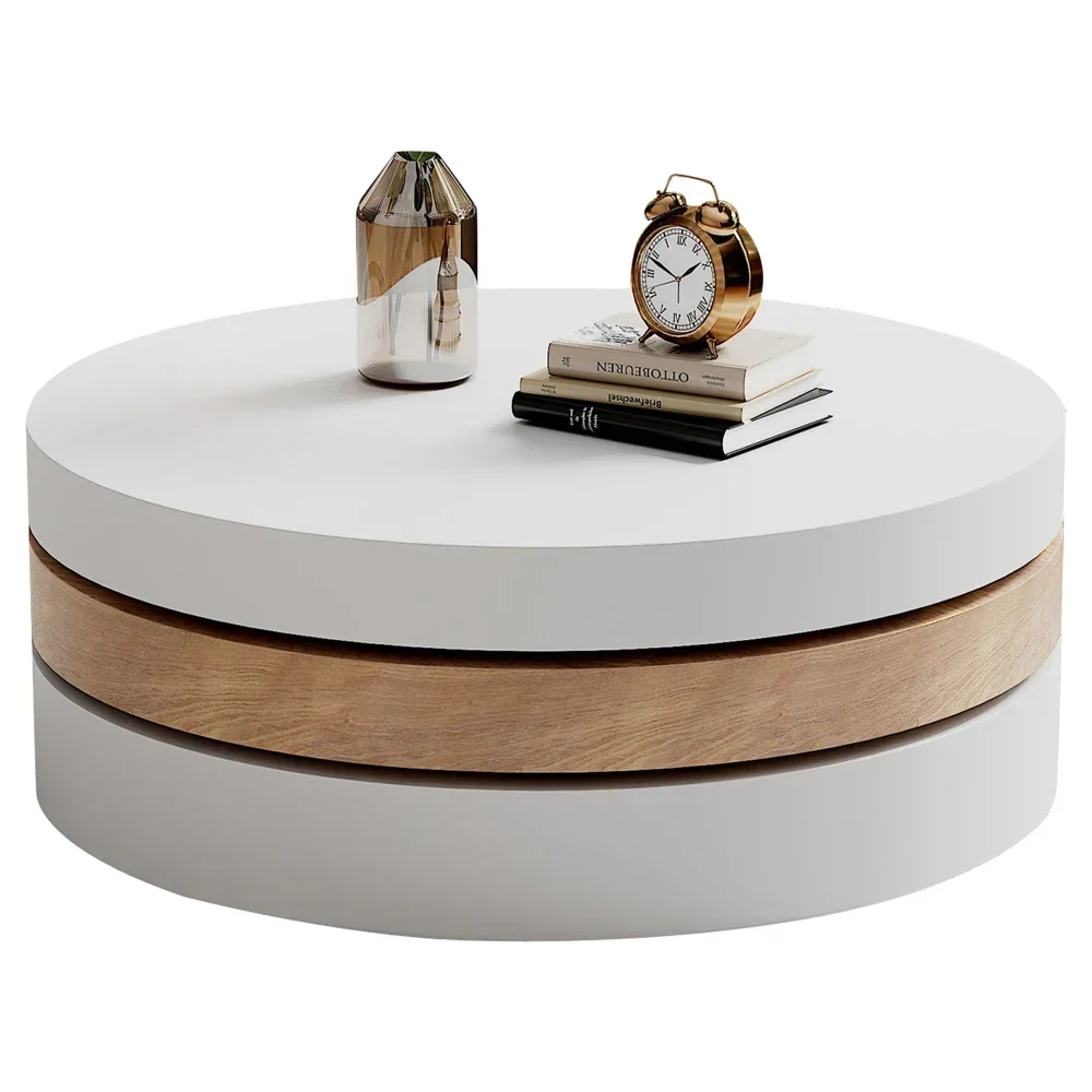 Moderner zylindrischer Couchtisch 360° ° Drehbare Wohnzimmermöbel mit einer Kapazität von 30 kg – Detail 12