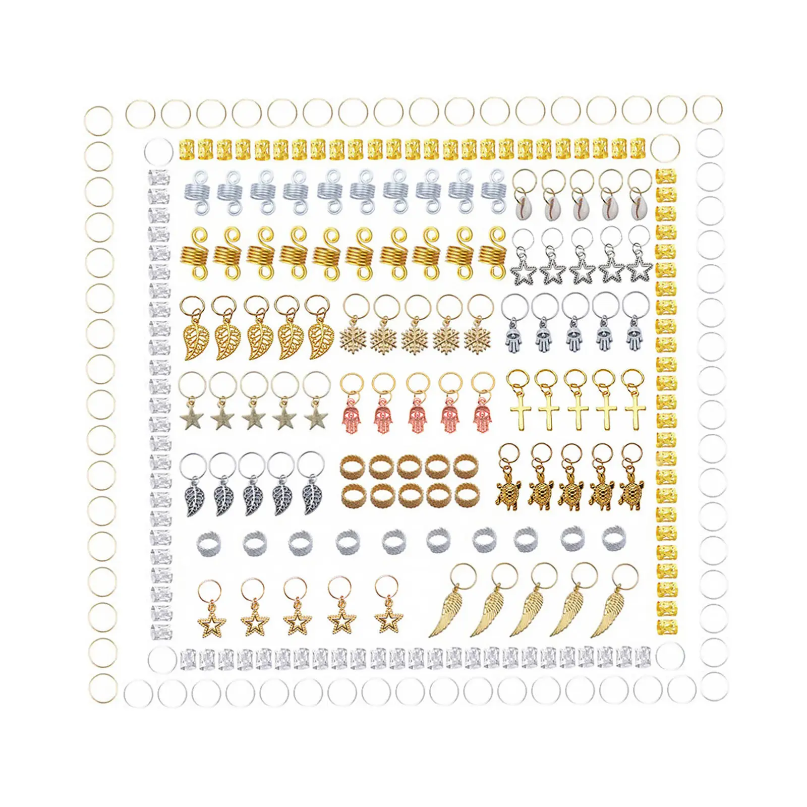 

1Set Dreadlocks Hair Cuff Jewelry Durable Polished DIY Hair Rings Shells Extensions Beads for Party Dance Performance