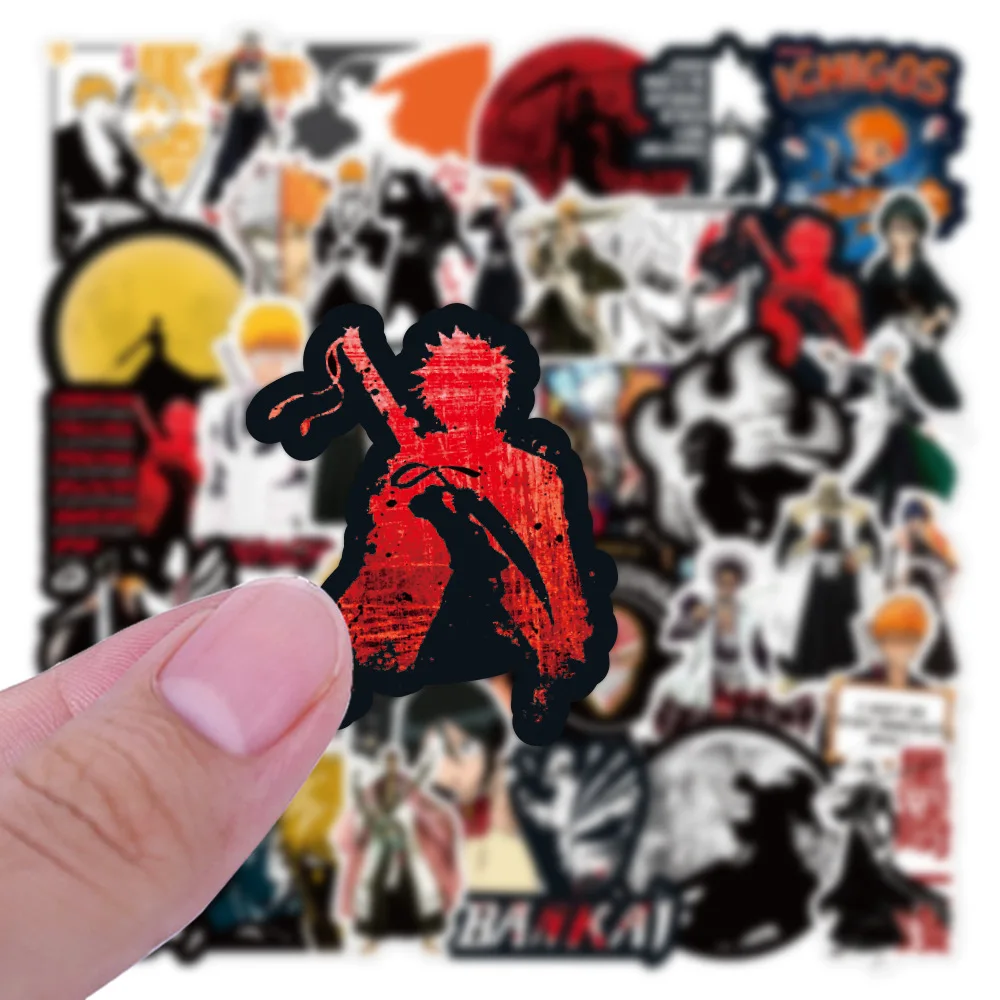 10/30/50pcs Kurosaki Ichigo Bleach Cartoon Stickers Girls Rukia Inoue Sticker Car Laptop Skateboard Phone Kenpachi Anime Decal