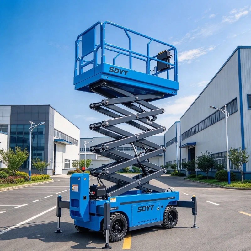Towable Hydraulic Scissor Lift CE Approved Customized Mobile Aerial Work Platform For Factory Maintenance & Construction