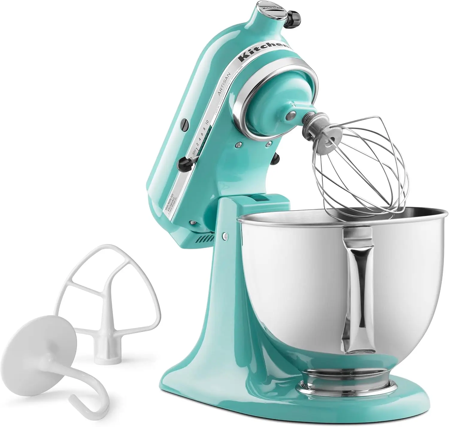 5-Liter-Standmixer mit neigbarem Kopf der Serie mit Ausgießschutz KSM150PS, abnehmbarer Schüssel, Aqua Sky