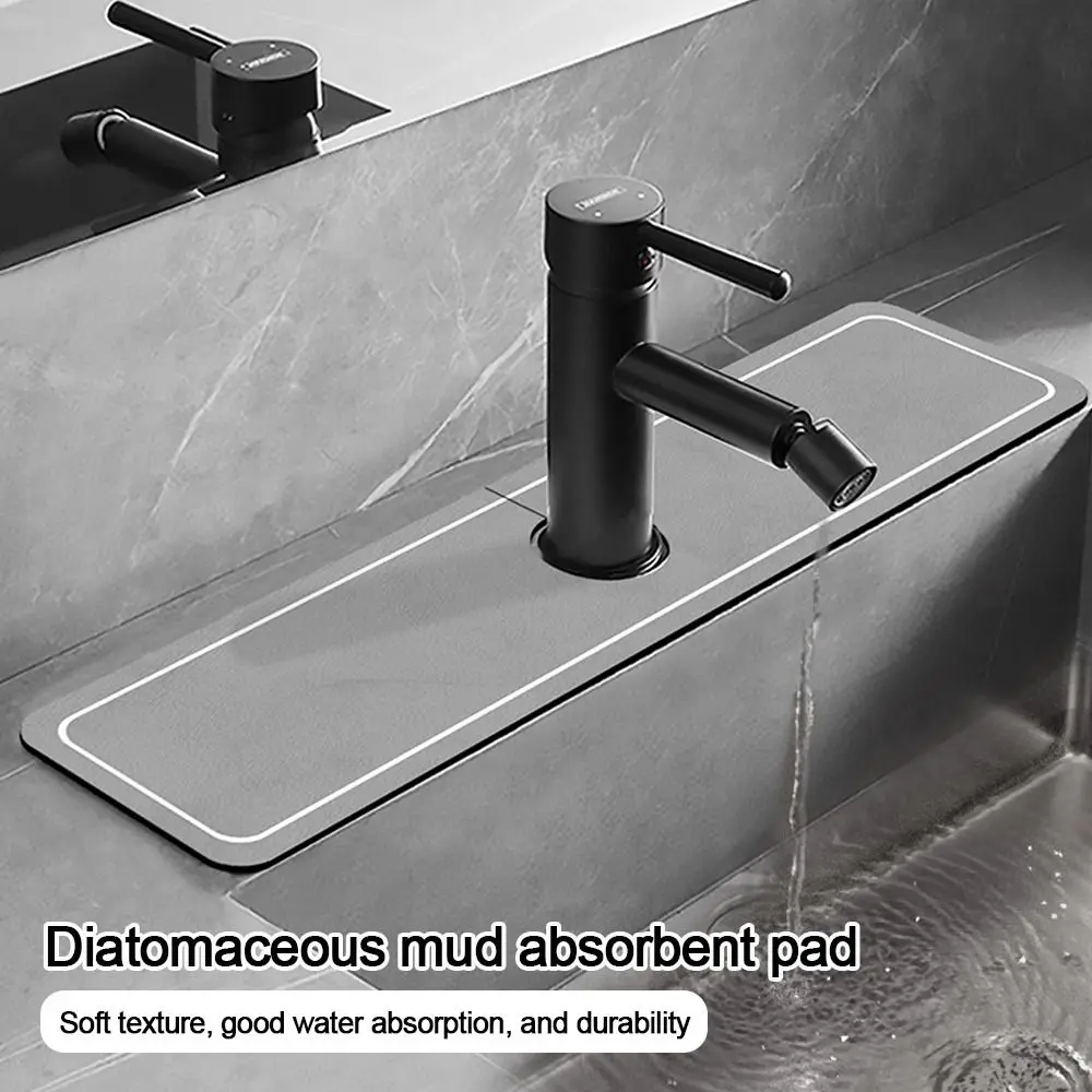 Diatomite Faucet Draining Mat Splash-proof Quick Dry Non-Slip Absorbent Pad Convenient Multifunction Sink Splash Mats