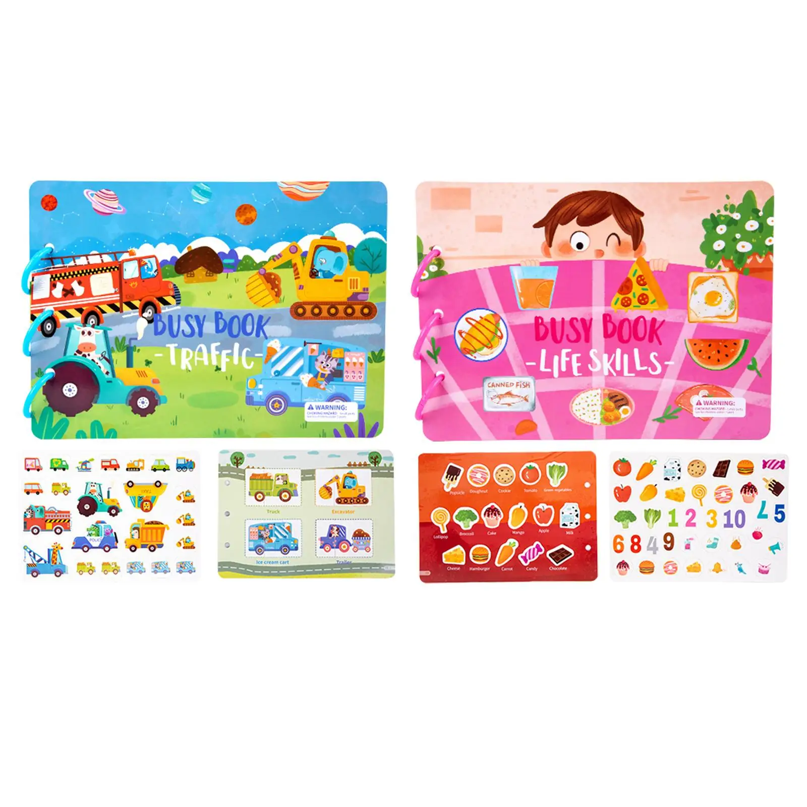 Foldable Sticker Book Learning Puzzle hoop Buckle Memory Games Waterproof Static Paster for Interaction Birthday Home Travel