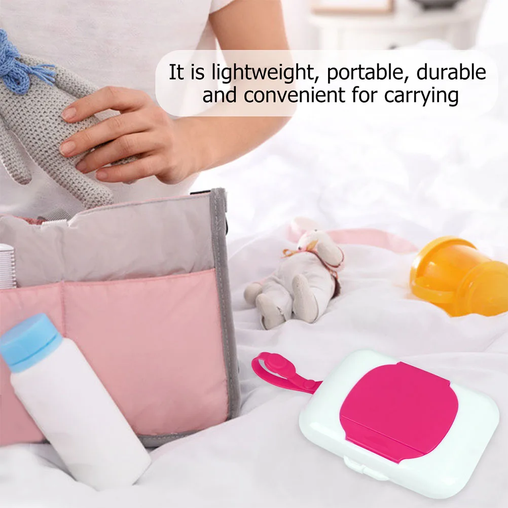 

2 Pcs Tissue Portable Wipe Box Reusable Holder Wipes Refill Container Dispenser