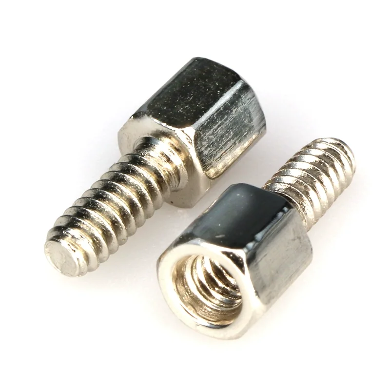 100pcs Computer serial parallel hexagonal screw RS232 DB head inch M3*5+7 COM stud iron stud nut
