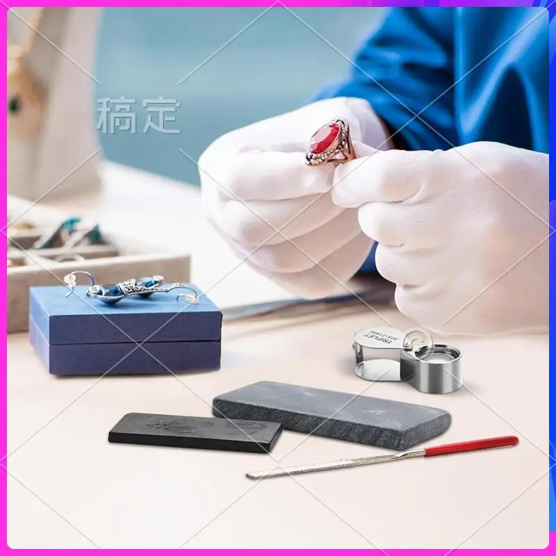 

AOAO-Complete 6-Piece Jewelry Testing Solutions Kit For Gold And Silver Includes Scratches Streaks Gemstone Polishing Cloth Magn