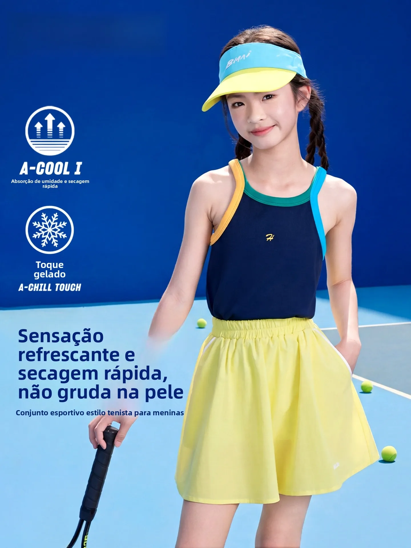 girls-quick-dry-sports-set-tennis-outfit-outdoor-running-badminton-training-clothes-children's-clothing-summer-season