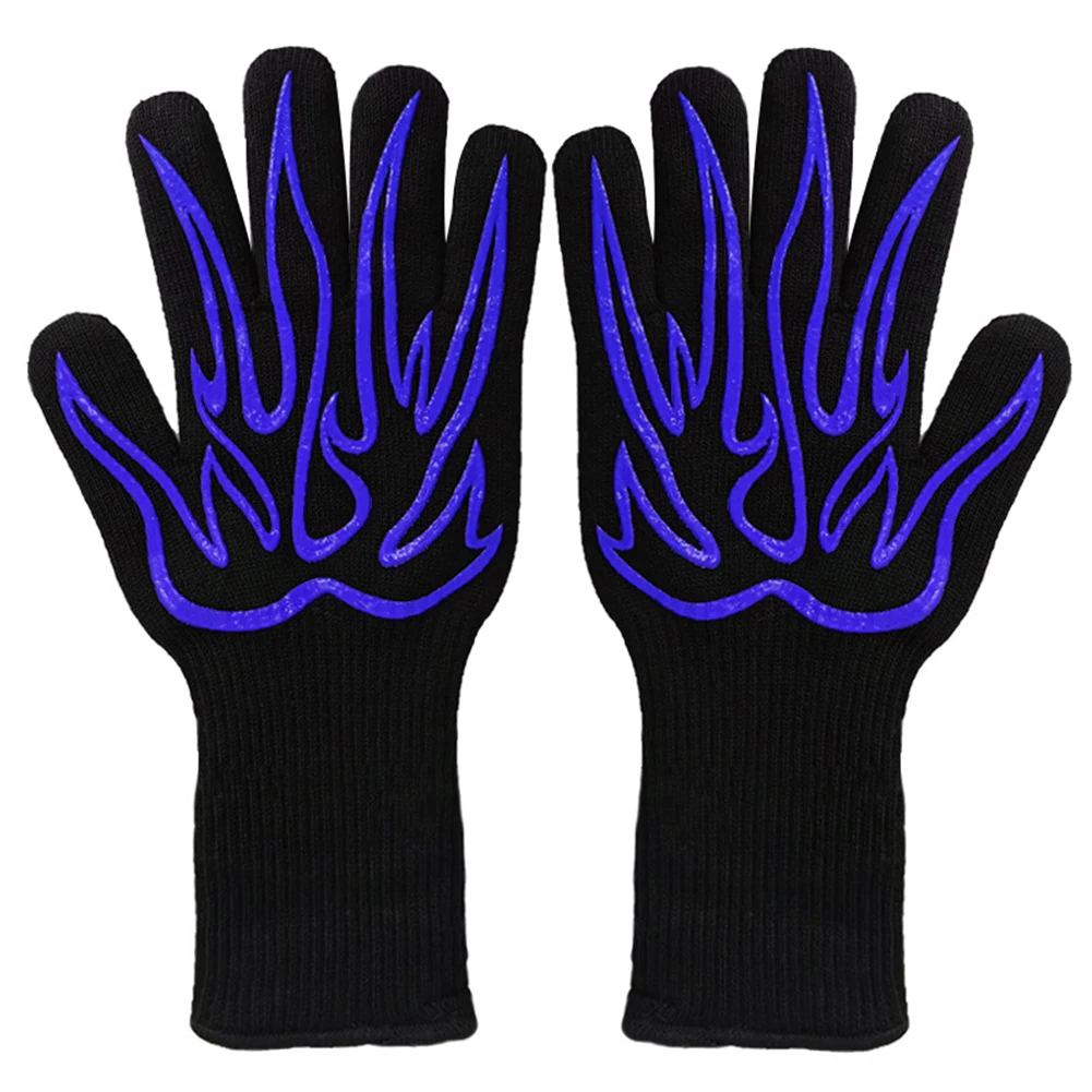 Baking Gloves Heat Resistant Gloves Indoor Baking Aramid Fiber Material Breathable Fabric Comfortable Cotton Lining