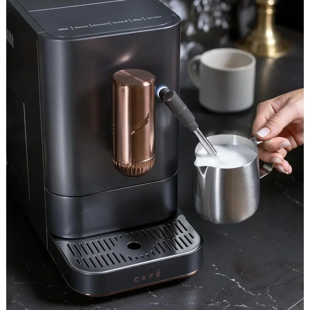 Automatic Espresso Machine + Milk Frother | Built-In & Adjustable Espresso Bean Grinder | One-Touch Brew in 90 Seconds cafetera