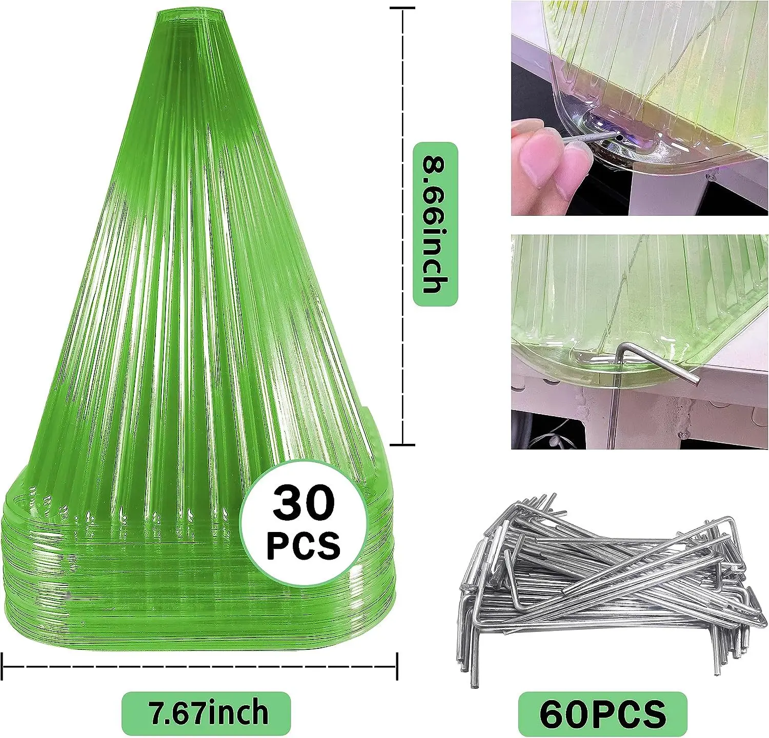 30 Pcs/Set Garden Net Seedling Protection Cover Protects Plants From Bird Frost and Snail Damage Reusable Greenhouse Cover