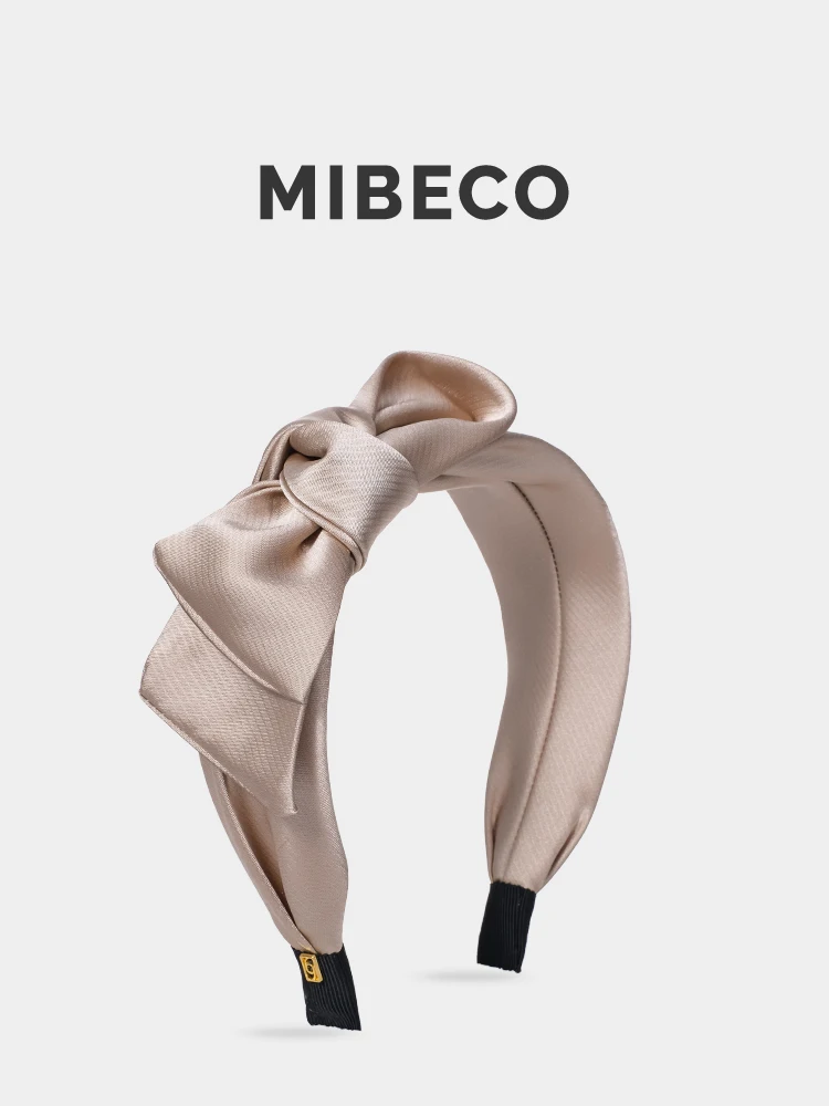 mibeco-新スタイルサテンヘアバンド女性のスウィートプリンセスワイドエッジヘアクリップバタフライノット帽子ファッショナブルなヘアアクセサリー