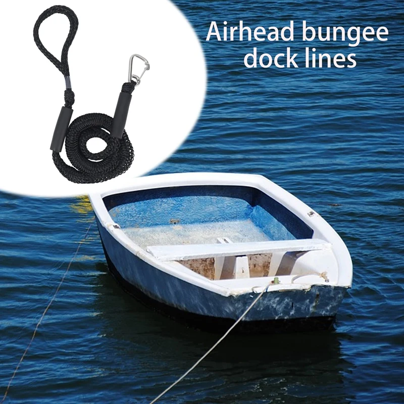 Bungee Boat Dock Lines With Hook 4 Feet Dockline Mooring Rope Boat Accessories Docking Lines Shock Cords For Boats Kayak