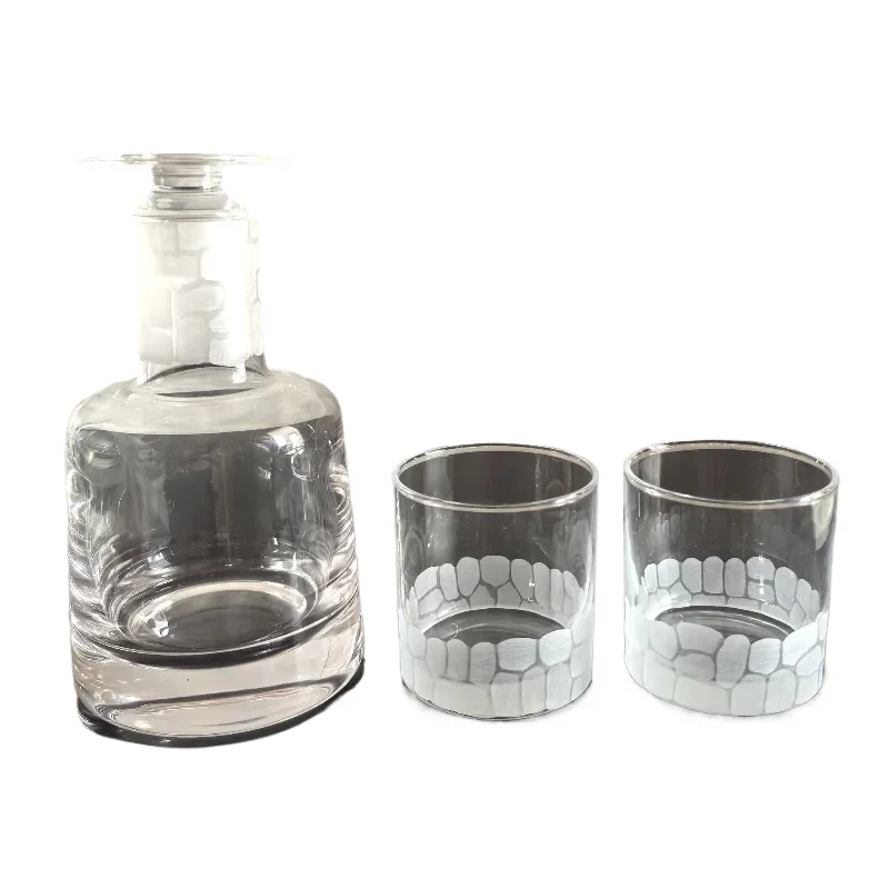 

Simple stone pattern glass wine set decanter, whiskey glass set bar restaurant home decoration