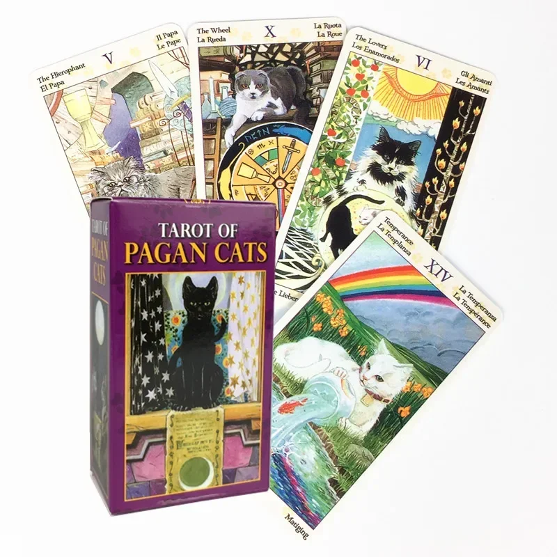 Tarot Cards Mini Size  Tarot Of Pagan Cats All English Tarot Board Game Cards Family Gathering Playing Table Board Game