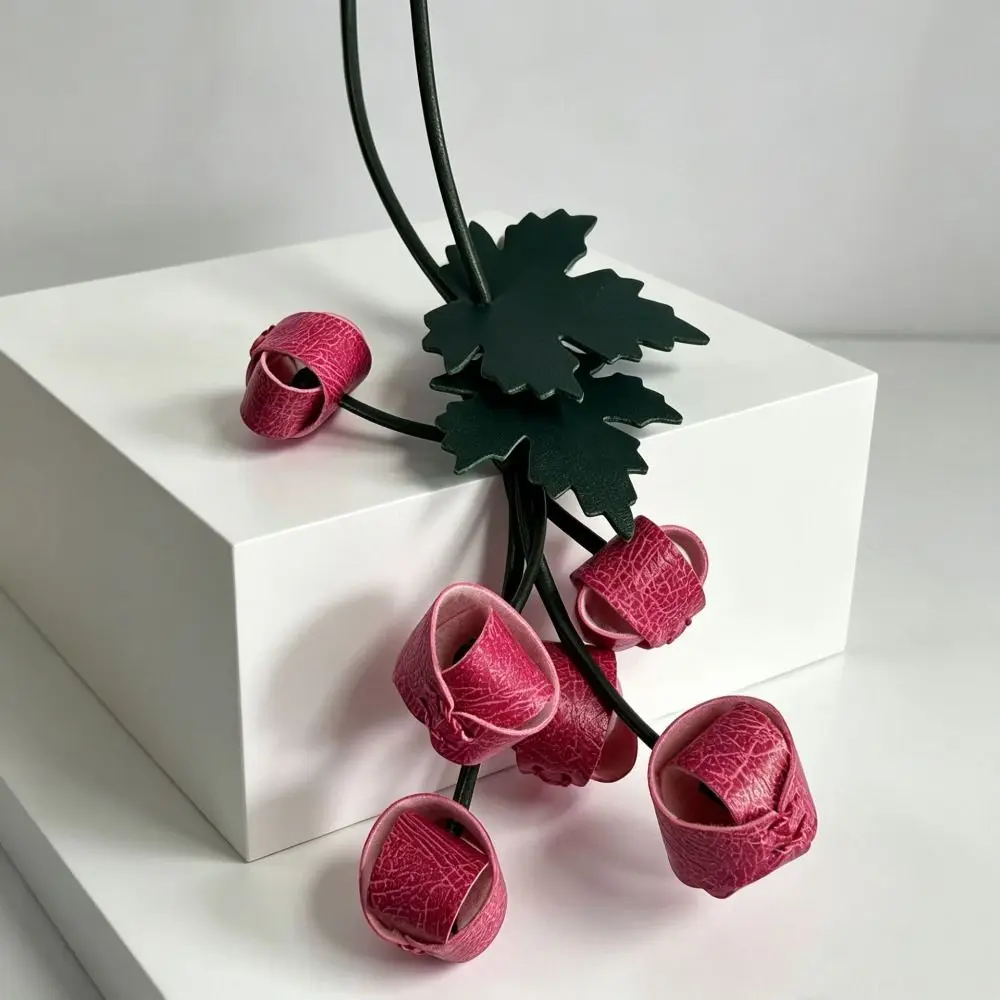 Trendy Key Chain Grape Shape Leather Pendant Weave Handmade Grape-shaped Skewer Keychain Creative Fashion Pu Fruit Bag Charm Men