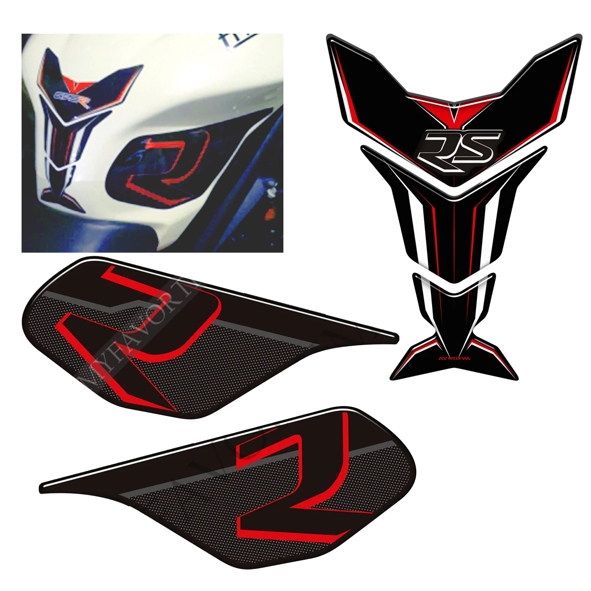 

765r Fit Triumph Street Triple Daytona 675 765 R RS Motorcycle stickers Gas Fuel Oil Kit Knee Fish Bone Tank Pad Protector