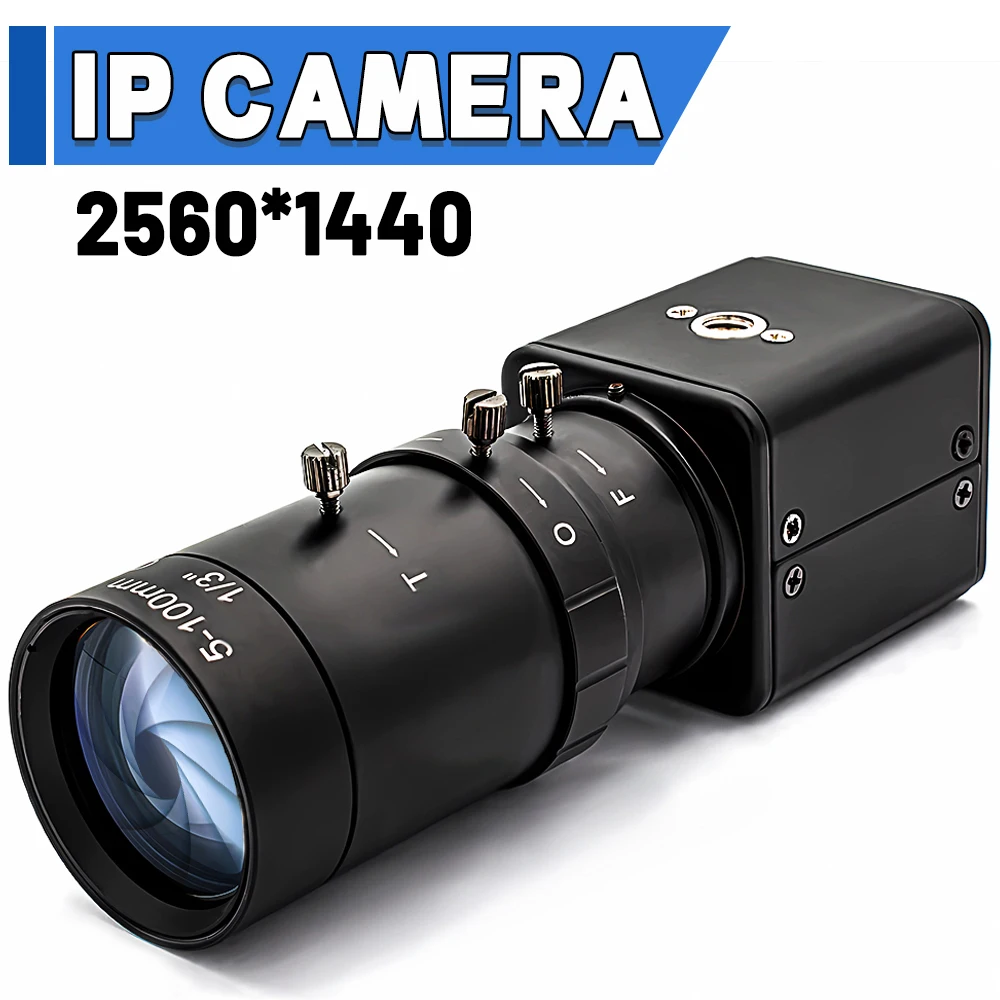 Mini IP Camera 2/4MP Industrial Webcam With 10X 20X Varifocal Lens Support Onvif RTSP H.265 CCTV System Surveillance Camera