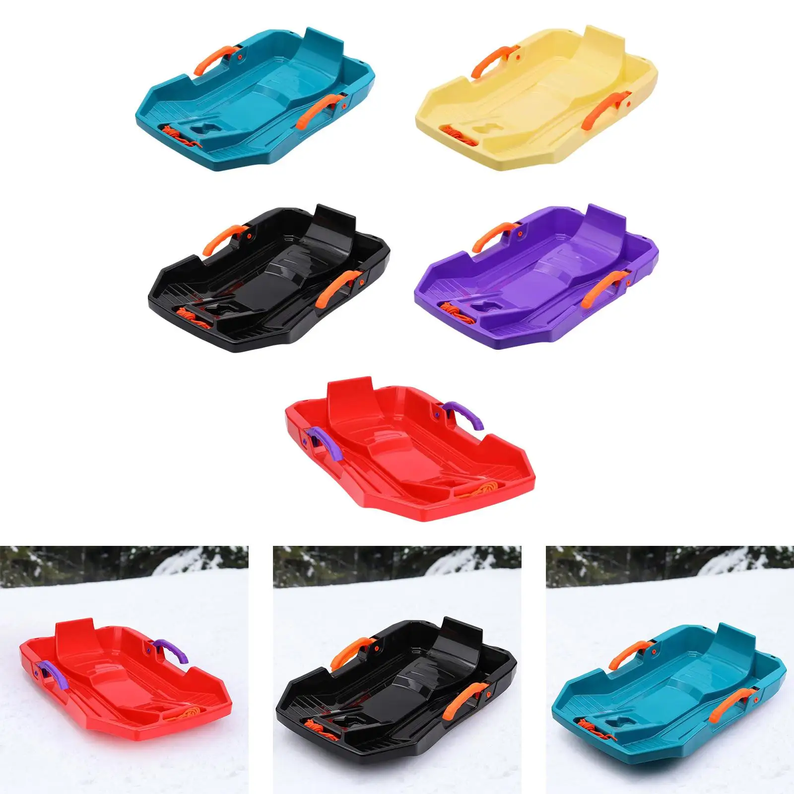 

Children's Snow Sled for Downhill Fun with Handles And Pull Rope