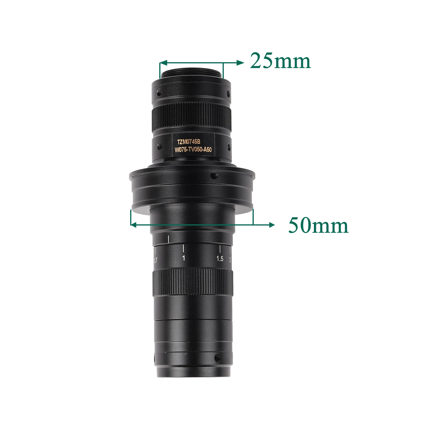 Imagem -06 - Lente Microscópio Monocular Ajustável Microscópio Faça Você Mesmo Acessórios 50 mm Diâmetro de Instalação 07 a 45 x 150x