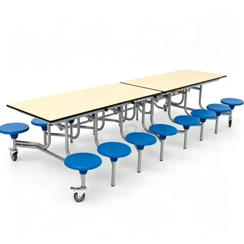 Wholesale Mobile Folding Wooden Dining Table 16 Seats Outdoor School Custom Furniture