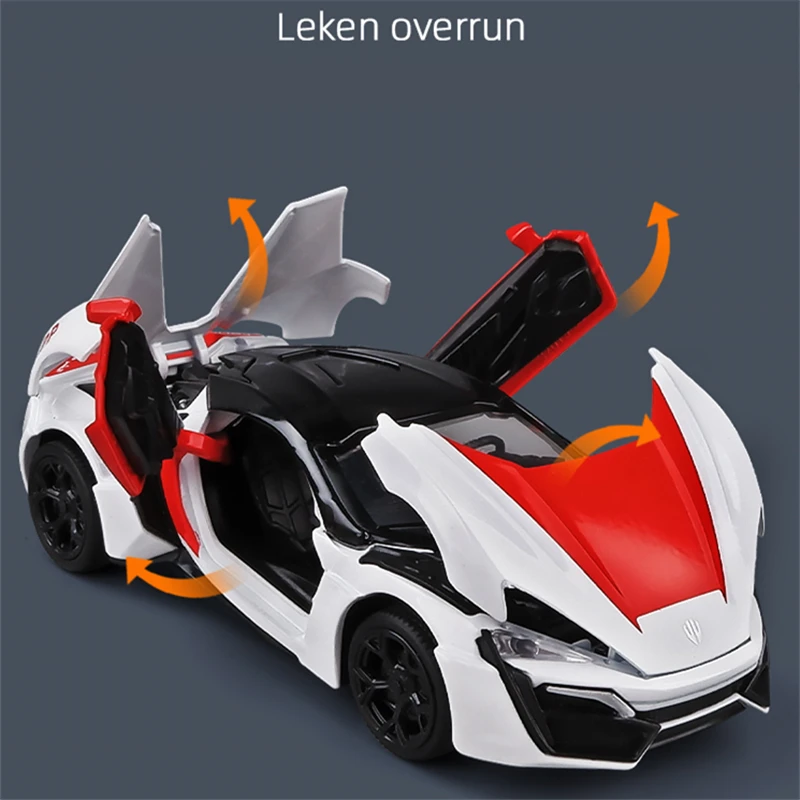 1:32 Lykan Hypersport Alloy Sports Car Model Diecast Metal Police Toy Car Model High Simulation Sound Light Collection Gift