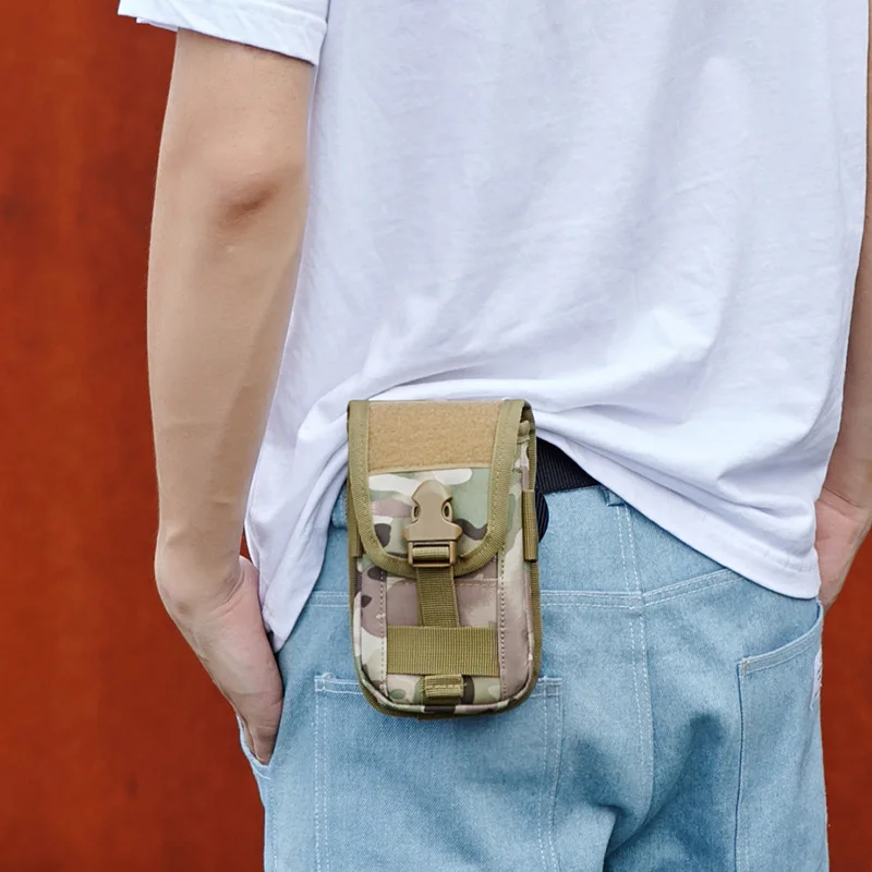 

Tactical MOLLE Phone Pouch & Card Holder EDC Utility Waist Bag Smartphone Holster with Gadget Organizer