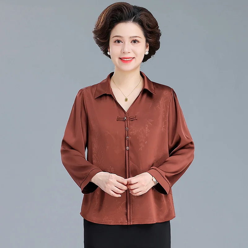 

Элегантная длинная кофта для женщин среднего возраста: модная повседневная одежда для мам на весну-осень с широким воротником и молнией