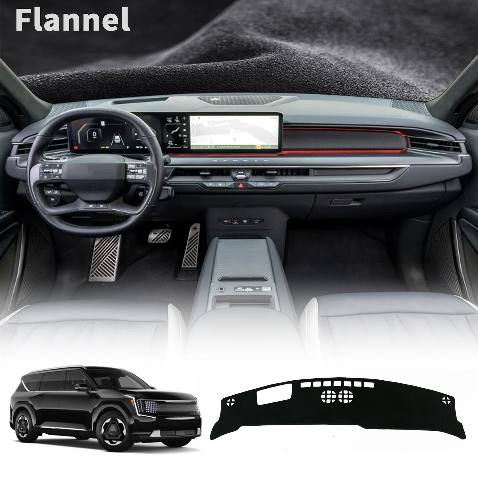 

for Kia EV9 2024 2025 2026 MV GT Line Car Dashmat Accessories Dashboard Cover Pad DashMat Sunshade Protective Carpet