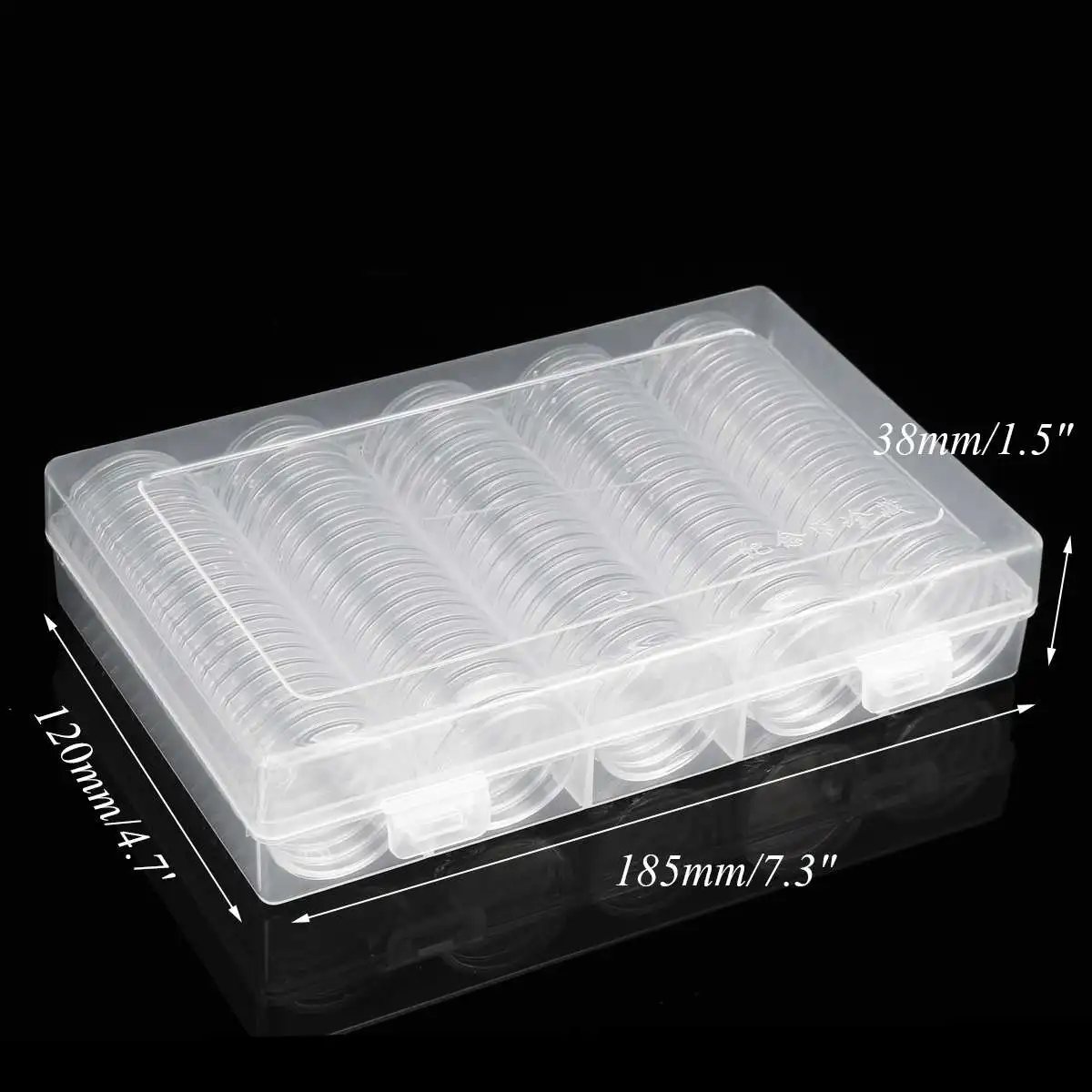 100Pcs Clear Coin Capsule Holder Case 27mm 30mm Commemorative Collectable Coin Medal Storage Box Collection + Eva Foam Gaskets