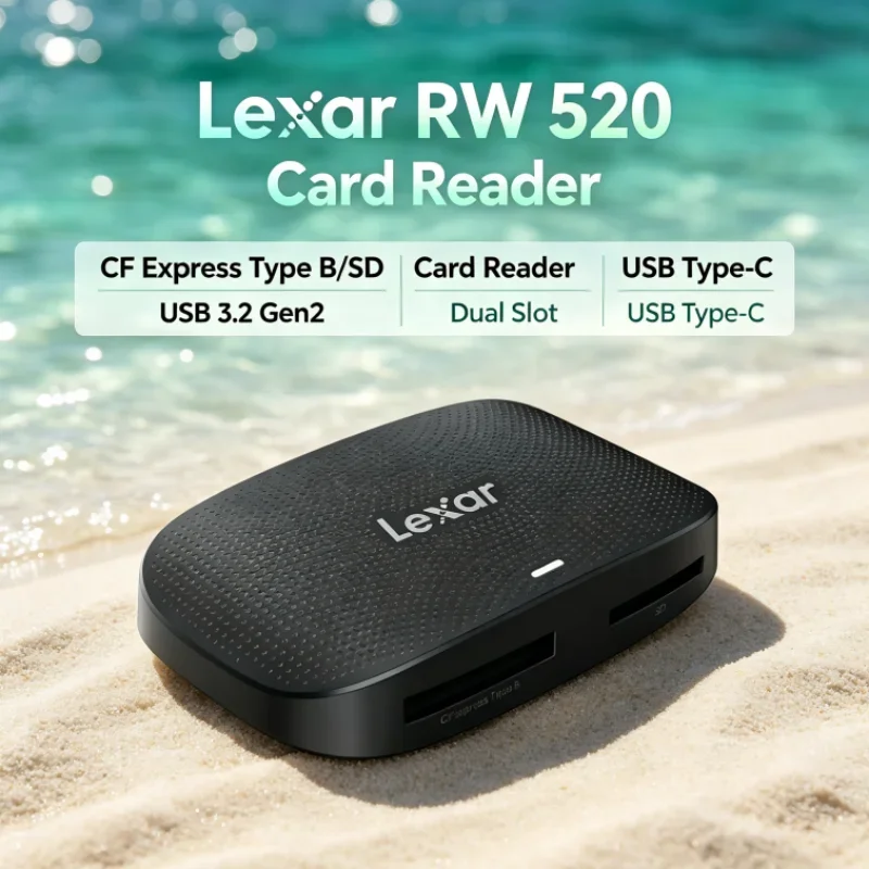 Lexar RW520 Memory Card Reader CFexpress Type B SD Card Reader USB 3.2 Gen 2 High Speed Dual Slot for Data Transfer