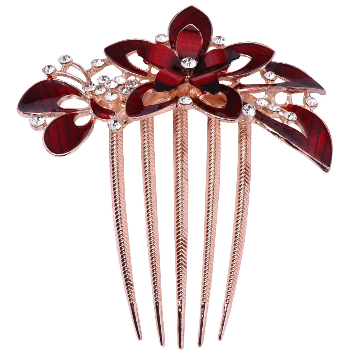 Elegant Bride Hair Comb Red Chic Wedding Headdress For Women Fashion Headwear Party Prom Costume Accessories
