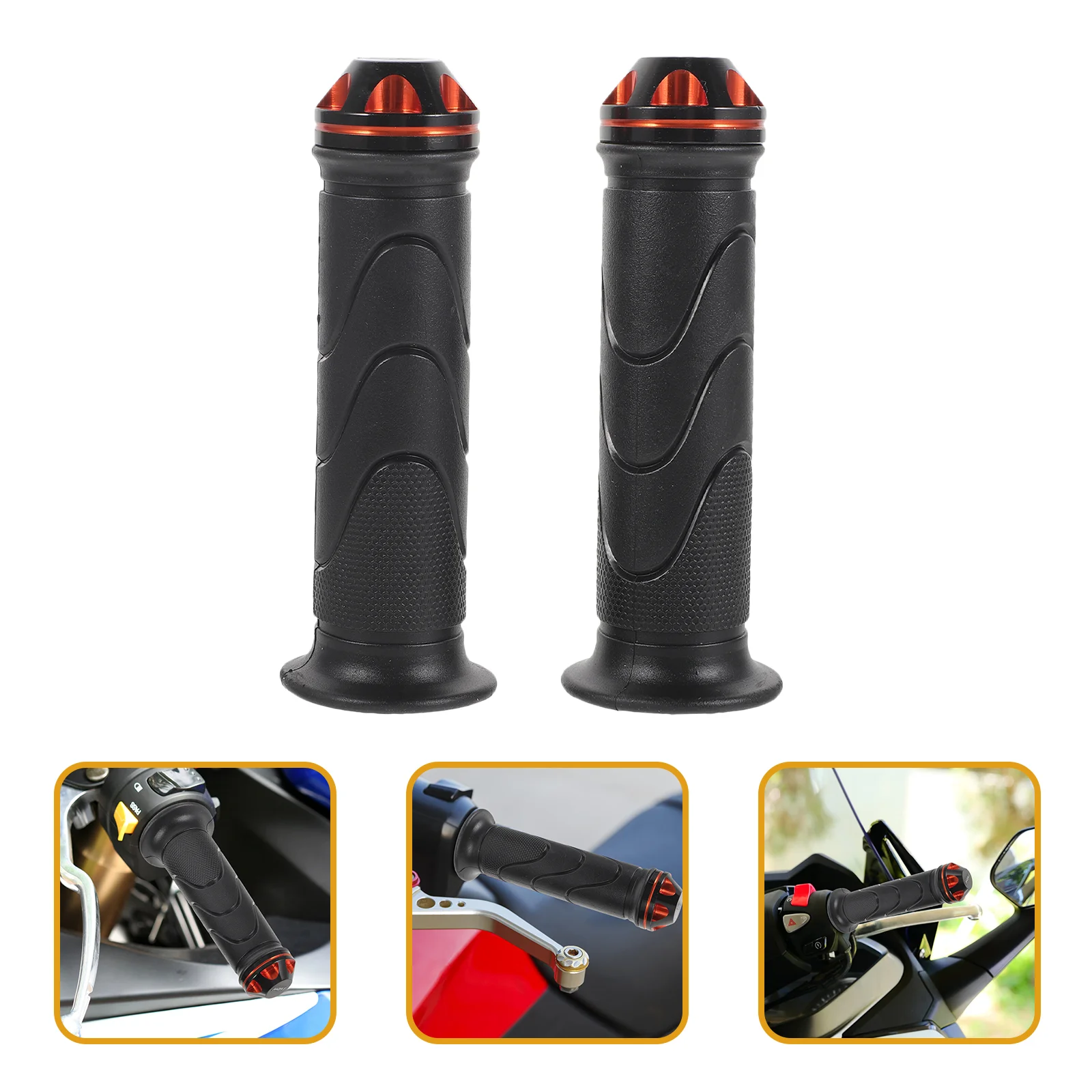 Motorcycle Handlebar Cover Modified Aluminum Alloy Suit Pedal (orange) Bike Supplies Grips Bicycle Protector Covers