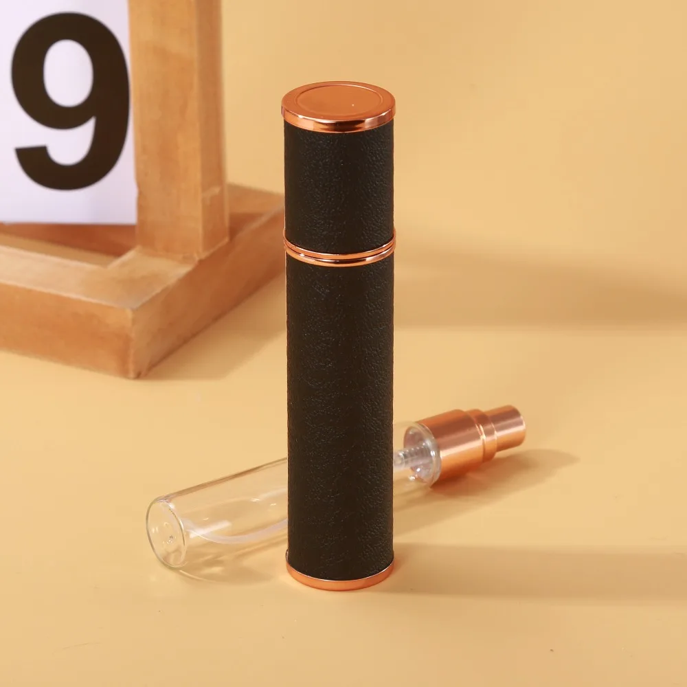 10ml Mini Perfume Bottle Refillable PU Leather Spray Rotating Bottle Spray Atomizer Bottle Essential Oil Alcohol