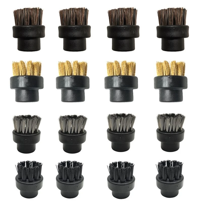 EAS-For Dupray Steam Cleaner Accessories Replacement Parts 16PCS Small Steam Round Brush Set Steam Nozzle Brush