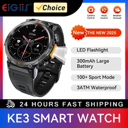 EIGIIS 2024 Smart Watch Men Health Monitor Waterproof Multi Sport Mode Bluetooth Calls Full Touch Screen With Flashlight For And