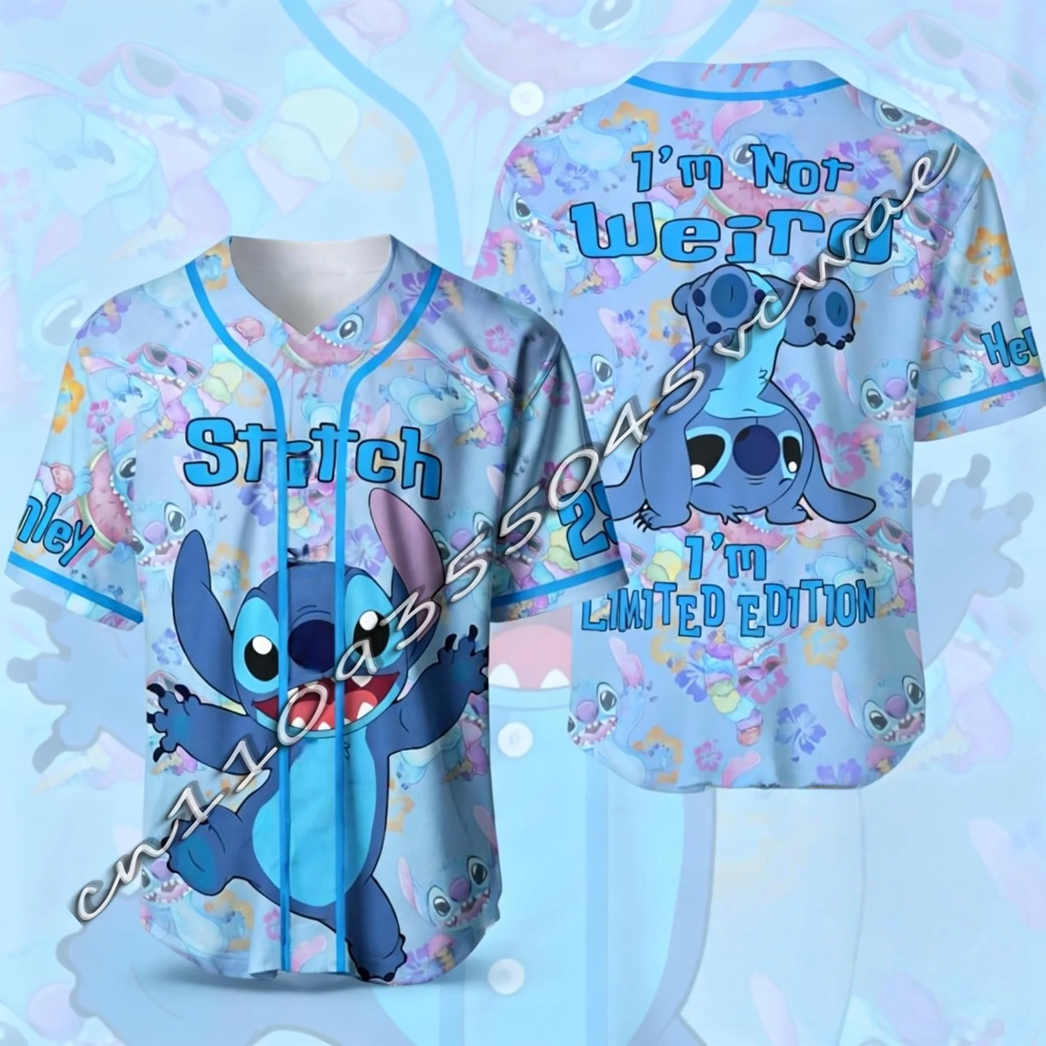 

Летняя спортивная бейсбольная футболка Disney Interstellar Baby Stitch для пар, мужская и женская, для беременных, 2026