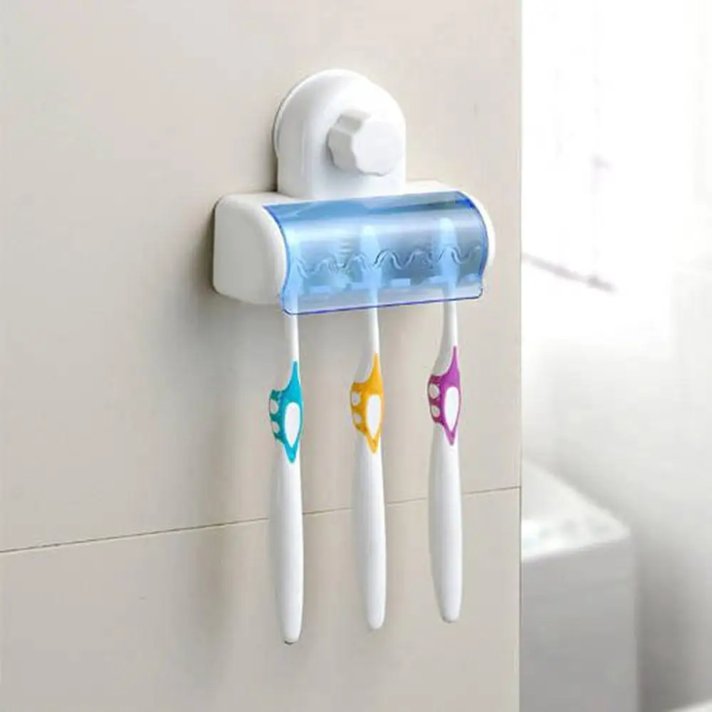 Soporte creativo para cepillo de dientes 5 en 1, decoración de baño, succión al vacío, soporte de pared para cepillo de dientes, gran oferta