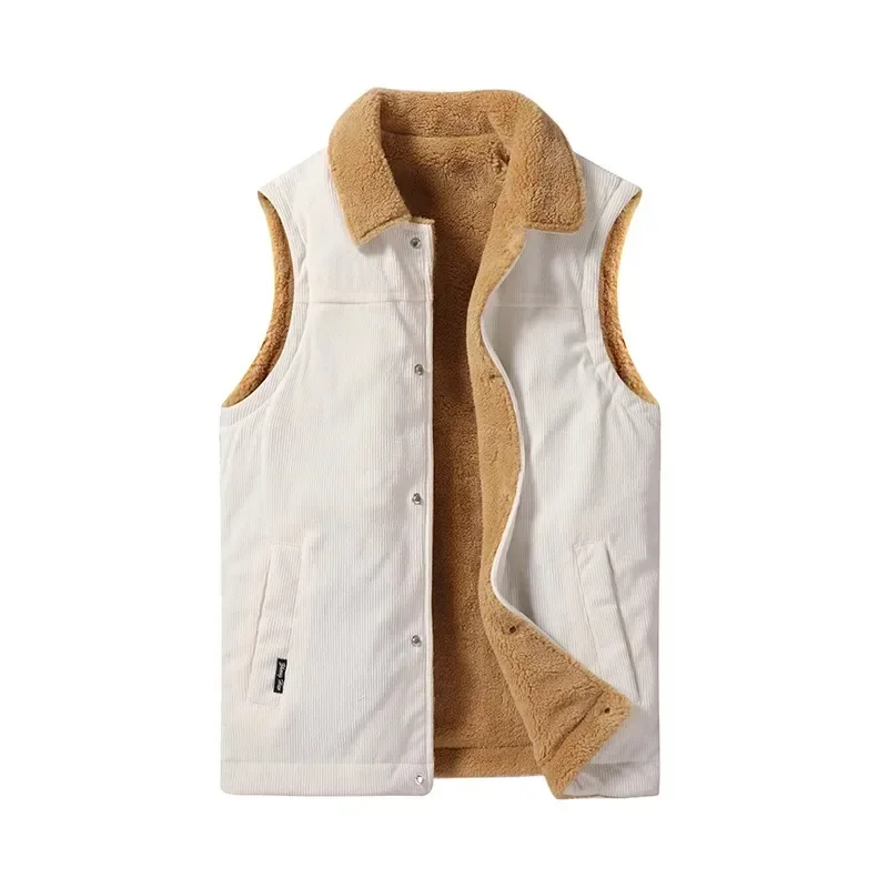 Men's Fleece Warm Vest Winter Jacket 2023 Thicken Cashmere Mens Waistcoat Windproof Casual Sleeveless Vest Coats Men Outerwear