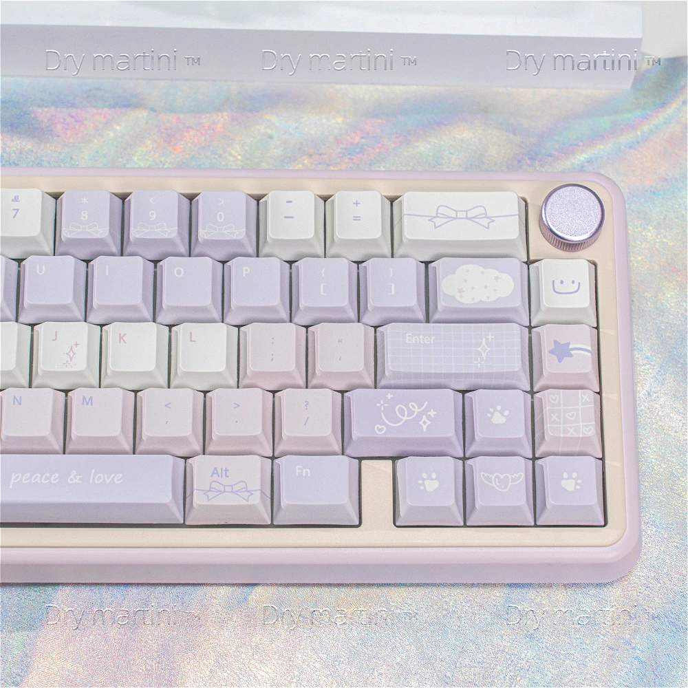 Unfinished Words Keycap Original Mechanical Keyboard PBT Ball Cap Minimalist Dream Purple 61 68 75 87 100 108