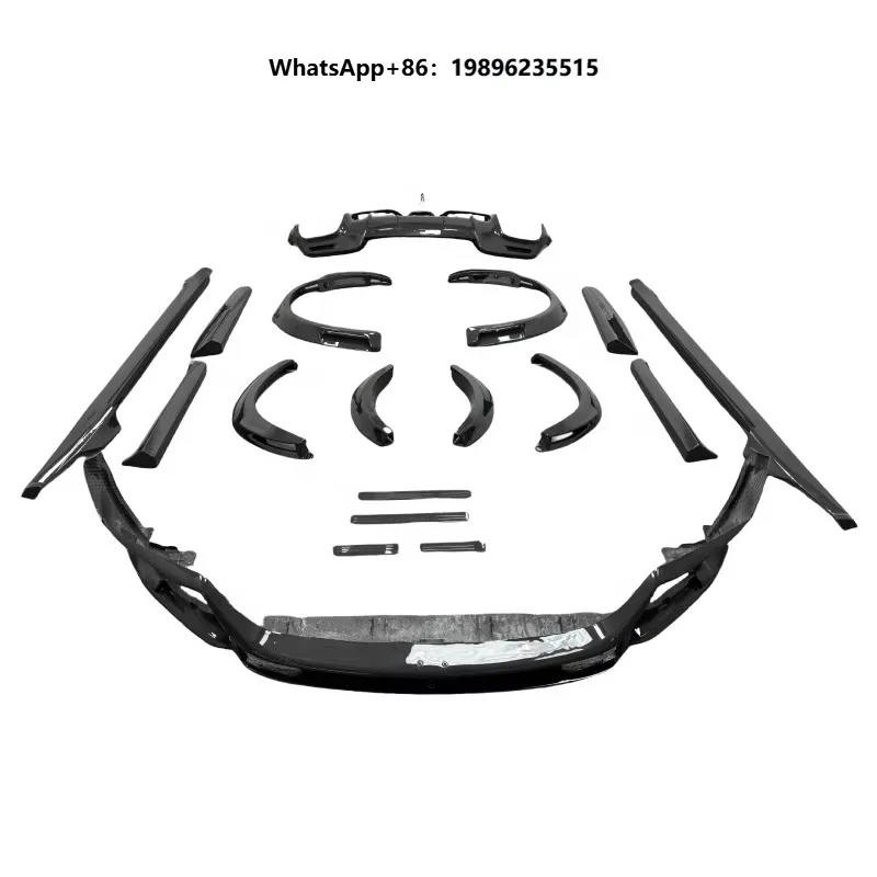 Style Carbon Fiber Front Lip Side Skirt Rear Diffuser Wide-body Fender Welcome Threshold Body Kit