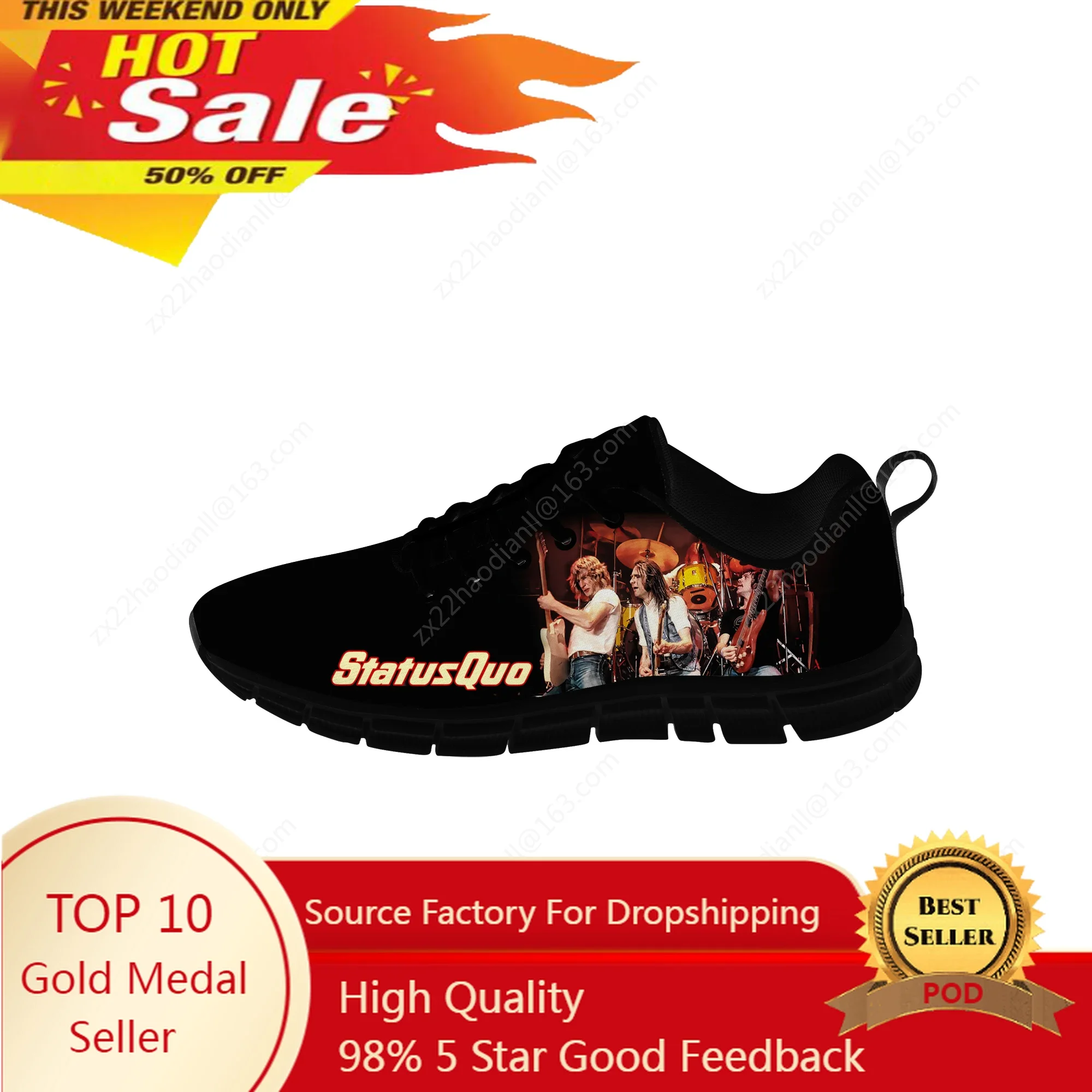 

Status Quo Rock Band Sports Shoes Mens Women Teenager Sneakers High Quality Printed Causal Tailor-made Fashion Couple Shoes