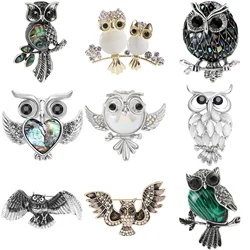 Rhinestone Owl Brooches for Women Unisex Turquoise Animal Pins Banquet Party Backpack Gifts Jewelry Accessories