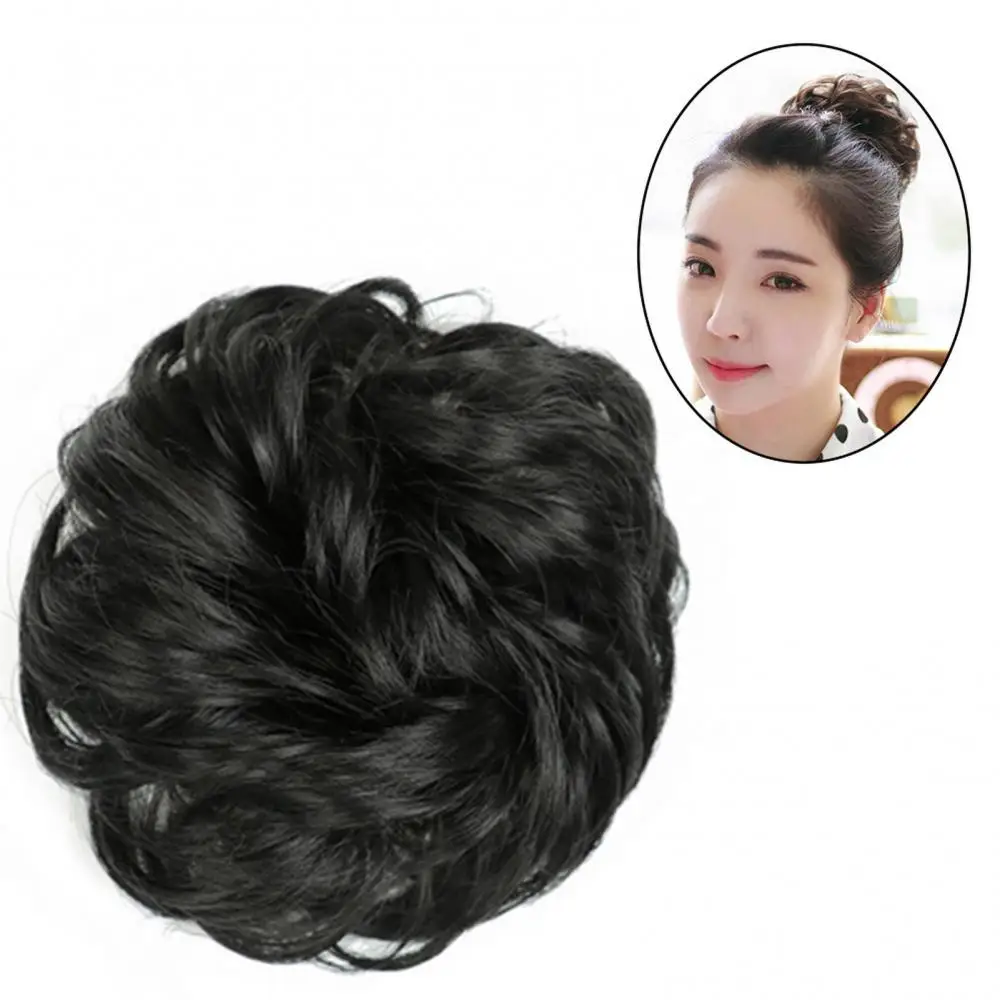 Women Hair Bun Ponytail Extension Wavy Curly Messy Chignon Hairpiece Scrunchie