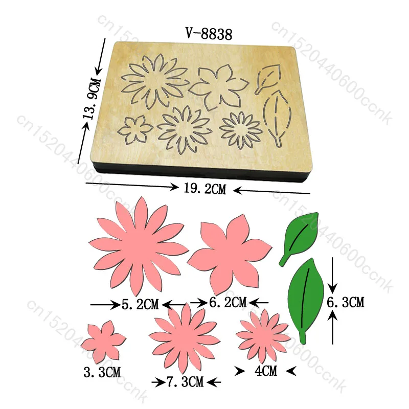

Цветочные деревянные штампы, новые штампы для скрапбукинга, несколько размеров, V-8838
