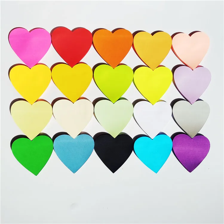 Colorful heart sticky Stationery Sticker Bookmarker Heart Shape Memo Pad Sticky Notes Message Pad sticker multicolour