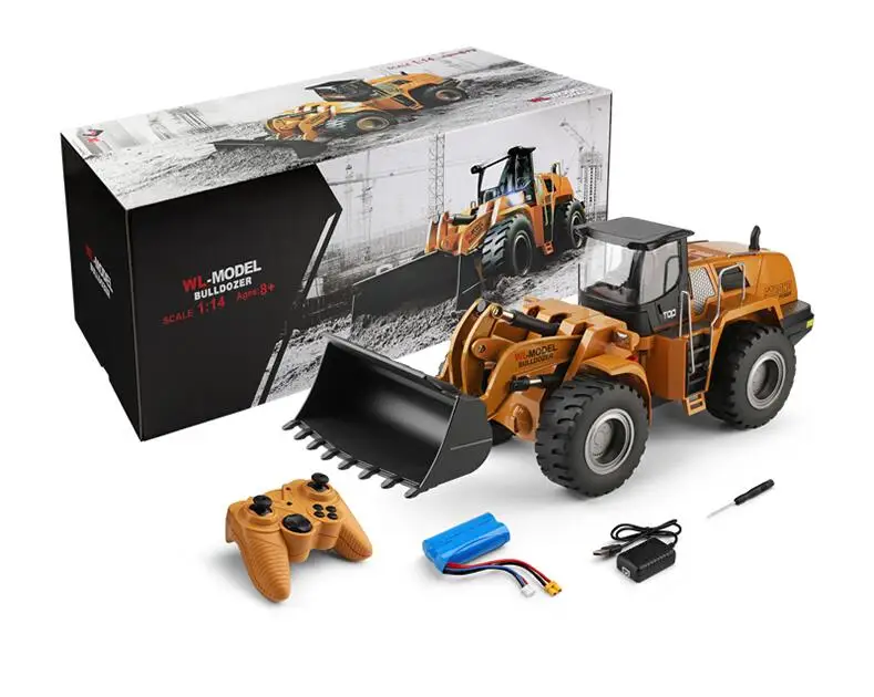 RC Wltoys 14800 جرافة 1/14 مقياس 2.4 جيجا هرتز الجبهة محمل البناء جرار سبيكة شاحنة التحكم عن بعد RC سيارة لعبة للأطفال