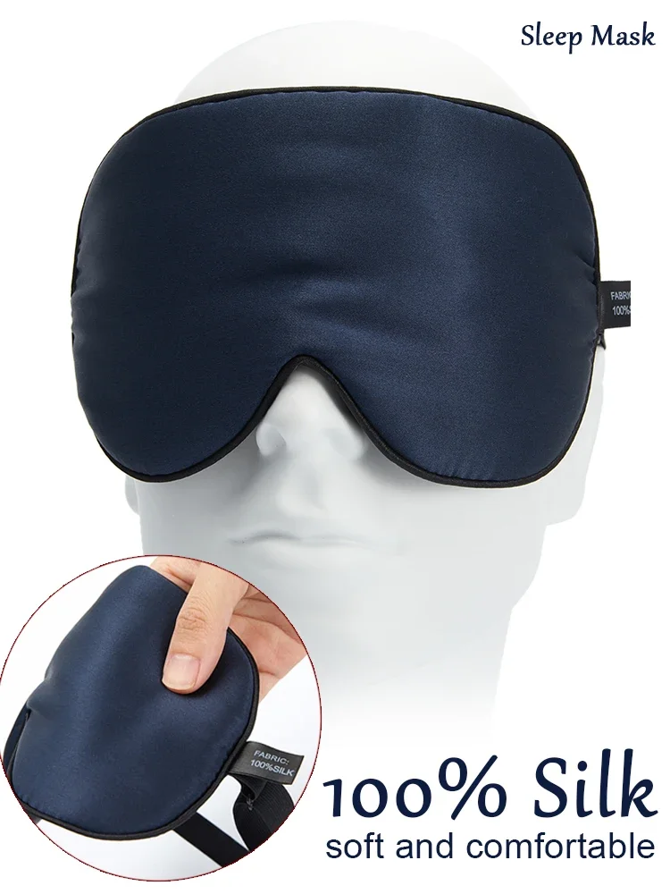 100% Natural Mulberry Silk Sleep Mask Soft and Comfortable Eye Patches Soft Blindfold Smooth Eye Mask Eyeshade Eye Cover Patch