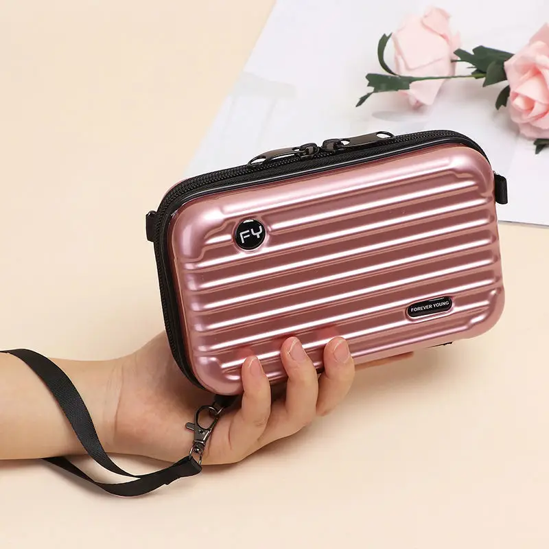 Fashion Women PC Shoulder Bag Mini Suitcase Crossbody Bags Hard Shell Clutch Travel Storage Case Cosmetic Wash Bag Purse Handbag