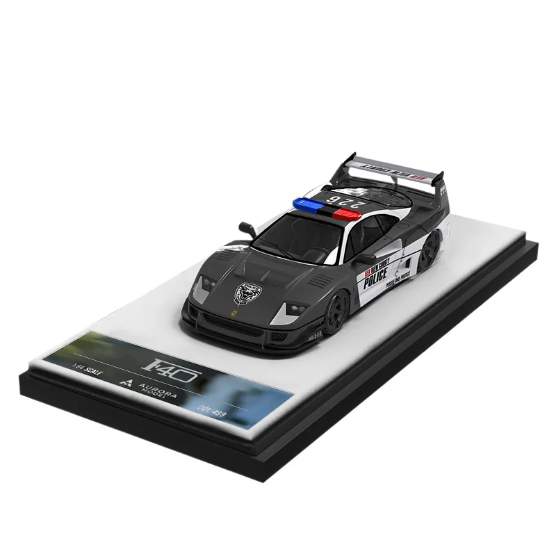 

H300 Flat Transport Trailer & F40 Police Car Edition Painting Simulation Alloy Car Model