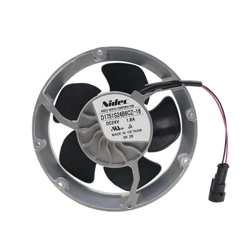 Nedic D1751S24B6CZ-16  SERVO 17251 172x51mm 24V DC 1.8A 43.2W 6950RPM Axial Cooling Fan for ABB Inverter